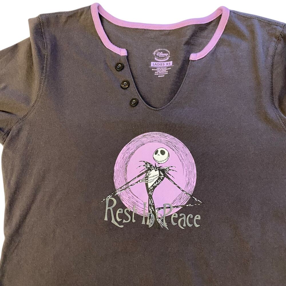 DISNEY Nightmare Before Christmas T Shirt Womens XS Jack Skellington Long Sleeve